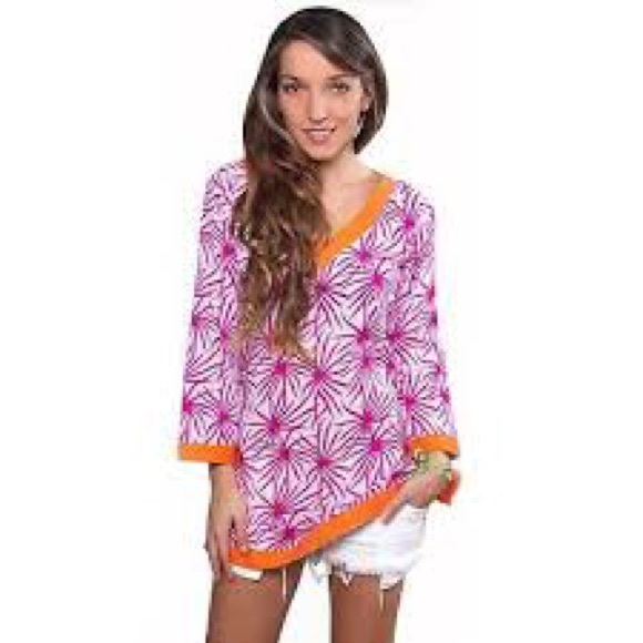 Gretchen Scott Designs Tops - Gretchen Scott Designs Pattern Floral Cotton Tunic Blouse Top Bright